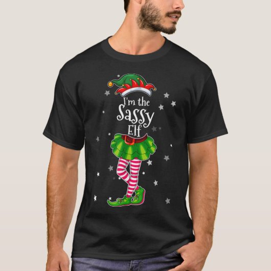 Ik ben het Sassy Elf-Shirt voor kerstkostuum. T-shirt (Voorkant)