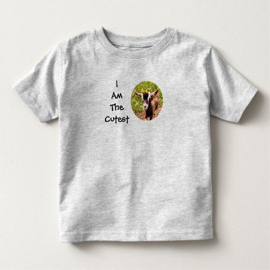 Ik ben het Schattigee Kind (foto van baby geit) Kinder Shirts (Voorkant)