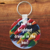 "Ik ben het slimste krijtje in de doos!" Sleutelhanger (Voorkant)