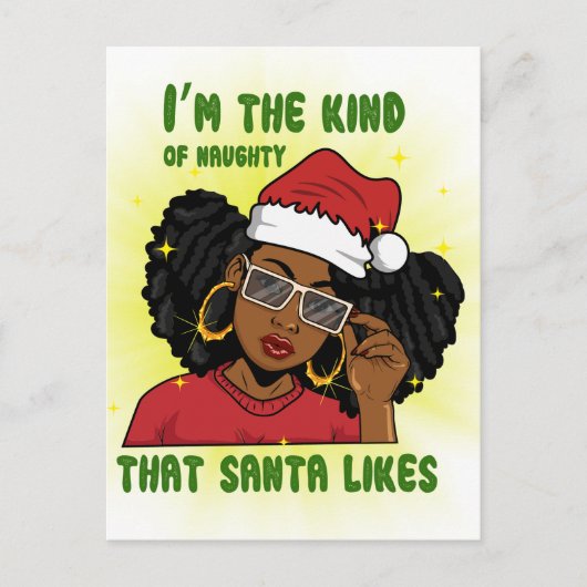 Ik ben het soort ondeugend dat de kerstman als mel feestdagenkaart (Voorkant)