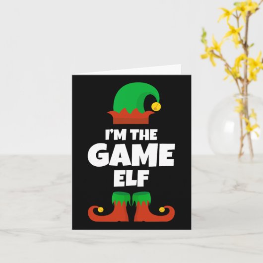 Ik ben het spel Elf familie pyjama kerst grappig s Kaart (Gele Bloem)
