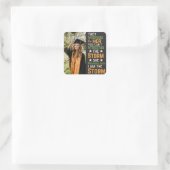 Ik ben het Storm Afstuderen sterke vrouwenkunst Vierkante Sticker (Tas)