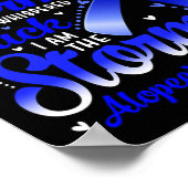 Ik ben het Storm Alopecia Awareness Blue Ribbon Poster (Hoek)