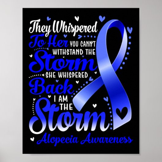 Ik ben het Storm Alopecia Awareness Blue Ribbon Poster (Voorkant)