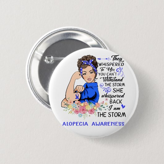 Ik ben het Storm alopecia bewustzijn Ronde Button 5,7 Cm (Voorkant /achterkant)