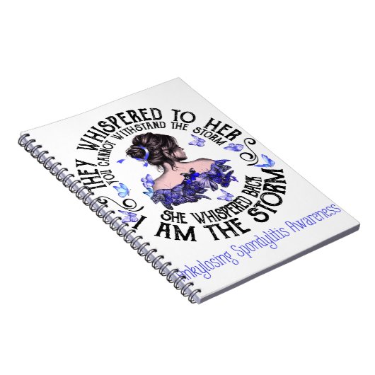 Ik ben het Storm Ankylosing Spondylitis Bewustheid Notitieboek (Rechterzijde)