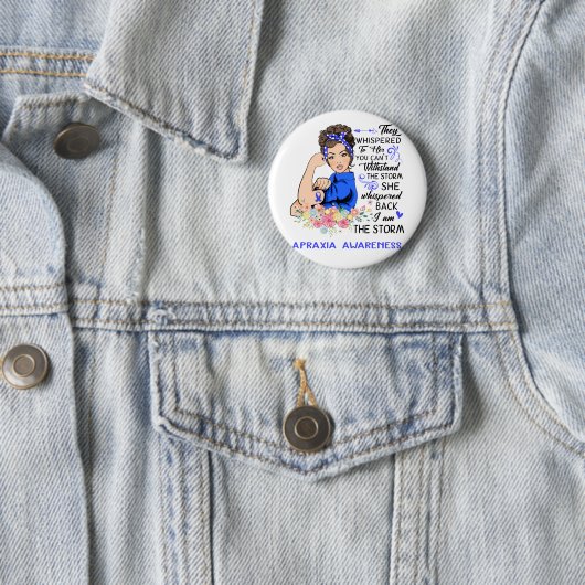 Ik ben het Storm APRAXIA-bewustzijn Ronde Button 5,7 Cm (In situ)