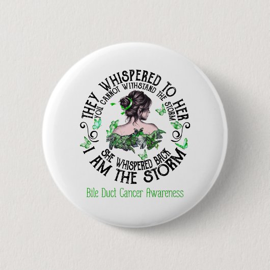 Ik ben het Storm Bile Duct Cancer Awareness Ronde Button 5,7 Cm (Voorkant)