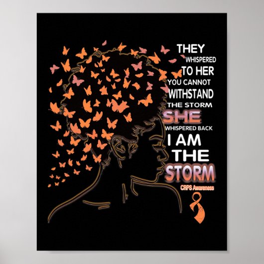 Ik ben het storm Black Woman CRPS Awareness Poster (Voorkant)