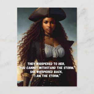 Ik ben het Storm Black Woman Pirate Art Briefkaart