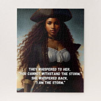 Ik ben het Storm Black Woman Pirate Art Legpuzzel