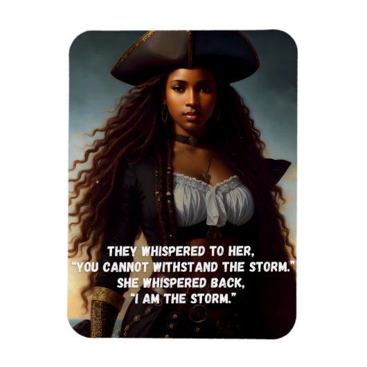 Ik ben het Storm Black Woman Pirate Art Magneet (Verticaal)
