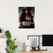 Ik ben het Storm Black Woman Pirate Art Poster (Thuiskantoor)