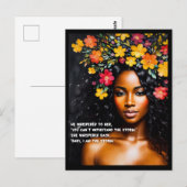 Ik ben het Storm Bloemen Waterverf Black Woman Art Briefkaart (Voorkant / Achterkant)