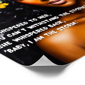 Ik ben het Storm Bloemen Waterverf Black Woman Art Poster (Hoek)