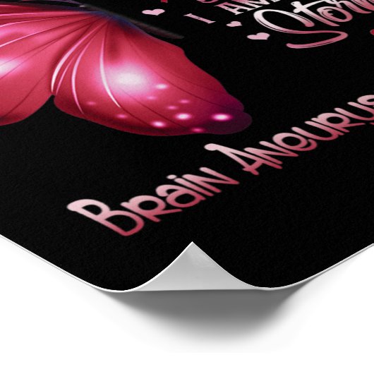 Ik ben het storm Brain Aneurysm Awareness Butterfl Poster (Hoek)