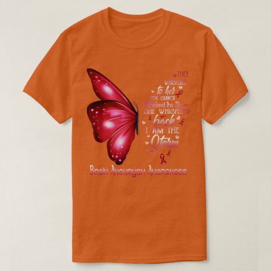 Ik ben het storm Brain Aneurysm Awareness Butterfl T-shirt (Design voorkant)
