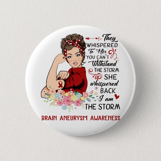 Ik ben het Storm BREIN ANEURYSMA bewustzijn Ronde Button 5,7 Cm (Voorkant)