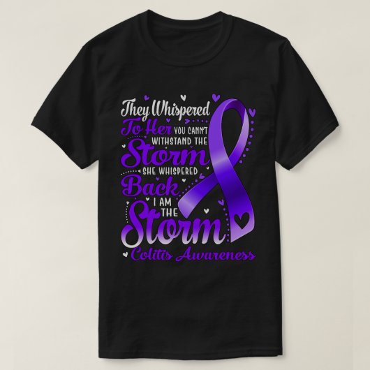 Ik ben het Storm Colitis Awareness Paarse lint T-shirt (Design voorkant)