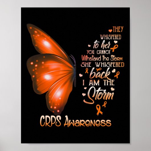 Ik ben het storm CRPS Awareness Butterfly Poster (Voorkant)