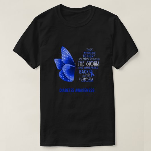 Ik ben het Storm Diabetes Awareness Butterfly T-shirt (Design voorkant)