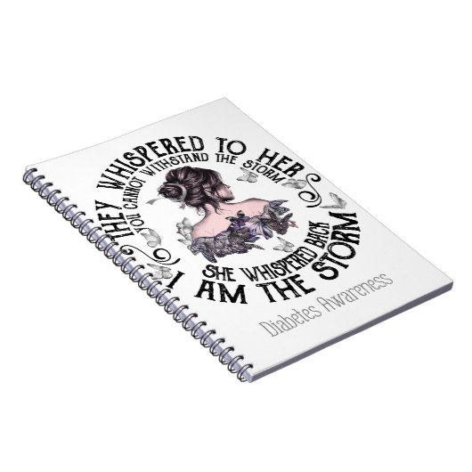 Ik ben het Storm Diabetes Bewustheid Notitieboek (Rechterzijde)