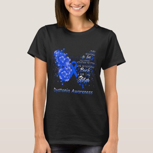 Ik ben het Storm Dystonie Awareness Butterfly T-shirt (Voorkant)