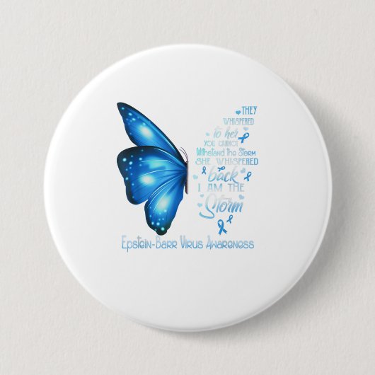 Ik ben het storm EpsteinBarr Virus Butterfly Ronde Button 7,6 Cm (Voorkant)