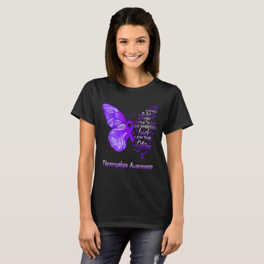Ik ben het Storm Fibromyalgia Awareness Butterfly T-shirt (Voorkant volledig)