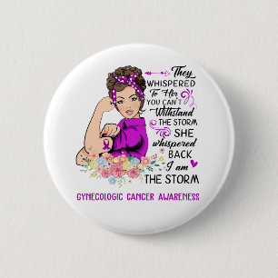 Ik ben het Storm GYNAECOLOGISCH KANKERBEWUSTZIJN Ronde Button 5,7 Cm