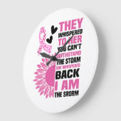 "Ik ben het Storm" Inspirerend Roze Quote Design Grote Klok (Hoek)