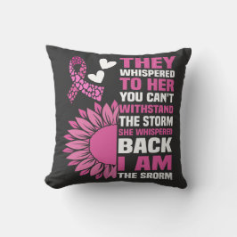 "Ik ben het Storm" Inspirerend Roze Quote Design Kussen
