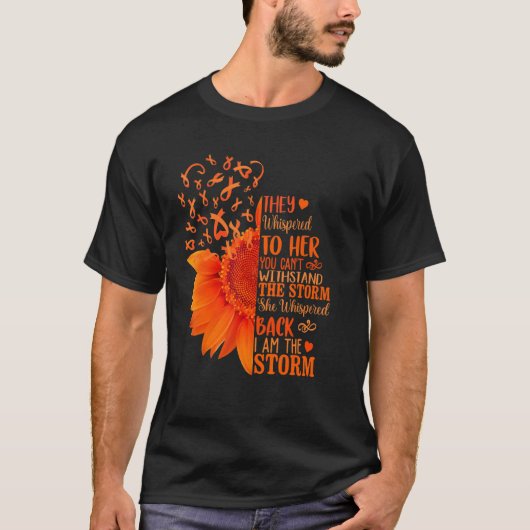 Ik ben het Storm Leukemie Bewustheid Zonnebloem Si T-shirt (Voorkant)