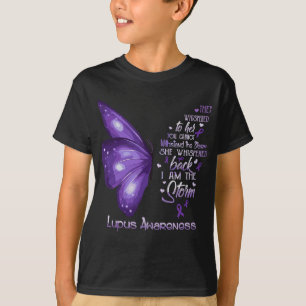 Ik ben het storm Lupus Awareness Butterfly T-shirt