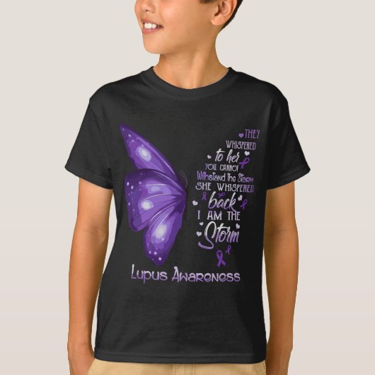 Ik ben het storm Lupus Awareness Butterfly T-shirt (Voorkant)