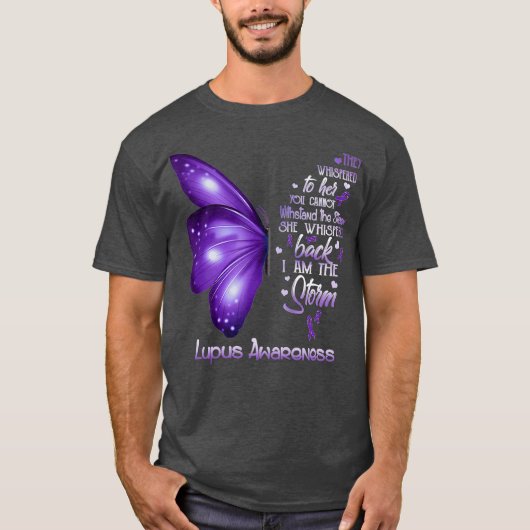 Ik ben het storm Lupus Awareness Butterfly T-shirt (Voorkant)