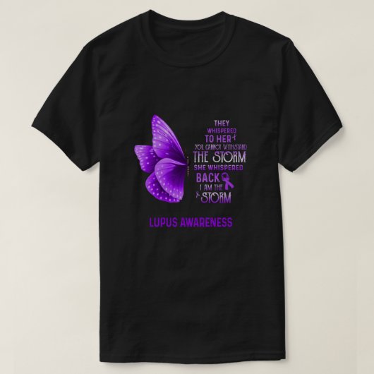 Ik ben het Storm Lupus Awareness Butterfly T-shirt (Design voorkant)