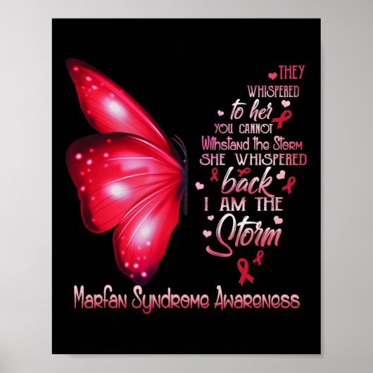 Ik ben het Storm Marfan Syndrome Awareness Butterf Poster (Voorkant)