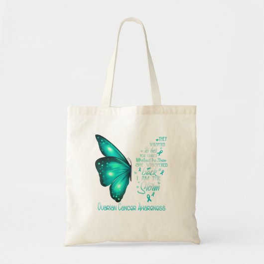 Ik ben het storm Ovarian Cancer Awareness, Butt Tote Bag (Voorkant)
