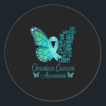 Ik ben het Storm Ovarium Cancer Awareness Butterfl Ronde Sticker<br><div class="desc">Ik ben het Storm Ovarium Cancer Awareness Butterfly</div>