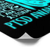 Ik ben het Storm PTSS Stress Awareness Ribbon Grap Poster (Hoek)
