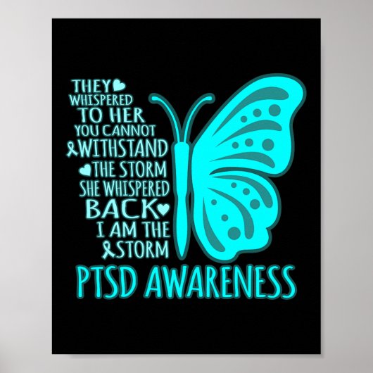 Ik ben het Storm PTSS Stress Awareness Ribbon Grap Poster (Voorkant)
