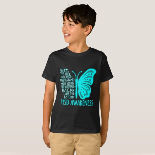 Ik ben het Storm PTSS Stress Awareness Ribbon Grap T-shirt (Voorkant volledig)