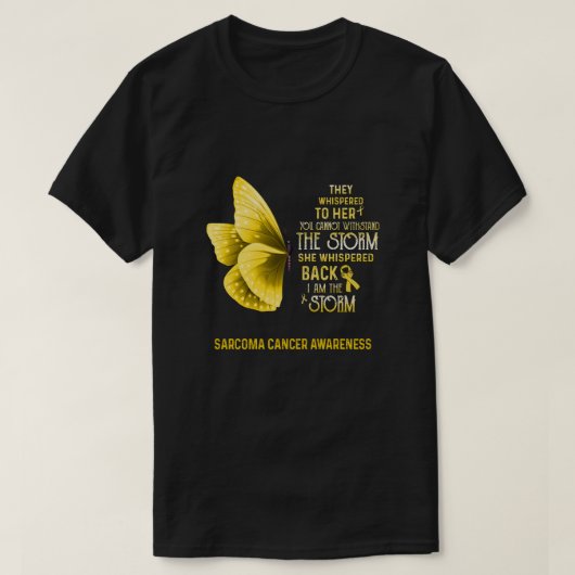 Ik ben het Storm Sarcoma Cancer Awareness Butterfl T-shirt (Design voorkant)