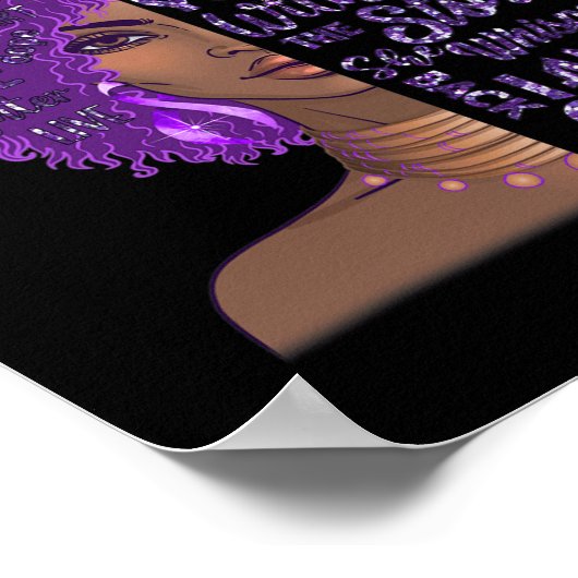 Ik ben het Storm Sterke Black Woman Paars Overdosi Poster (Hoek)