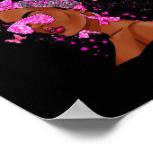 Ik ben het Storm sterkste zwarte vrouwen roze bors Poster (Hoek)