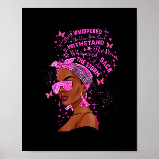 Ik ben het Storm sterkste zwarte vrouwen roze bors Poster (Voorkant)