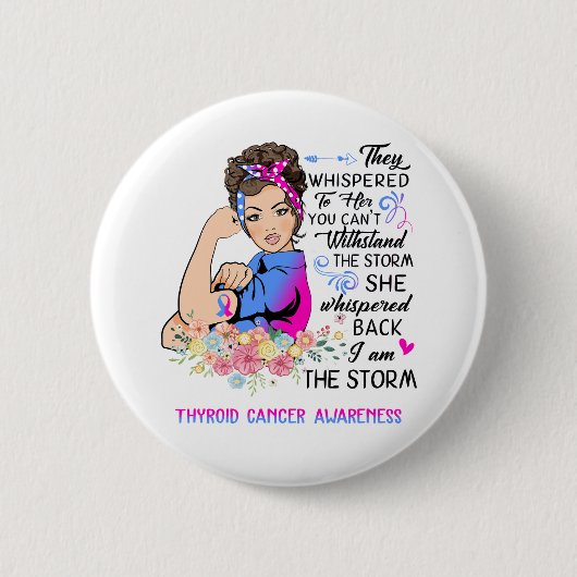 Ik ben het Storm Thyroid Cancer Awareness Ronde Button 5,7 Cm (Voorkant)