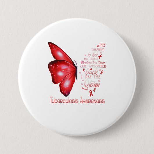 Ik ben het storm Tuberculosis Butterfly Ronde Button 7,6 Cm (Voorkant)