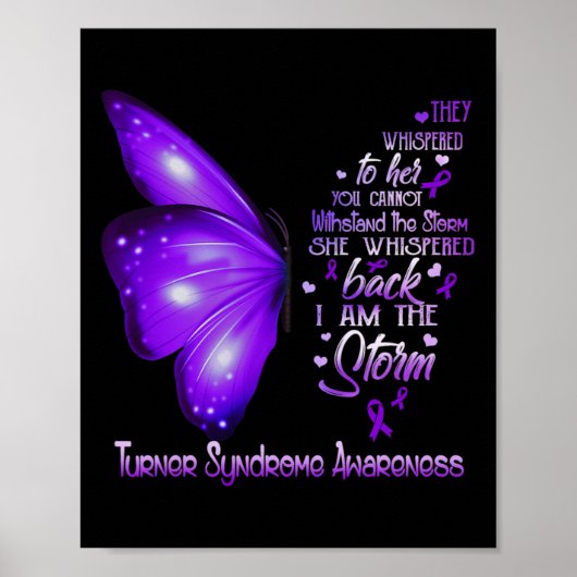 Ik ben het Storm Turner Syndrome Awareness Butterf Poster (Voorkant)